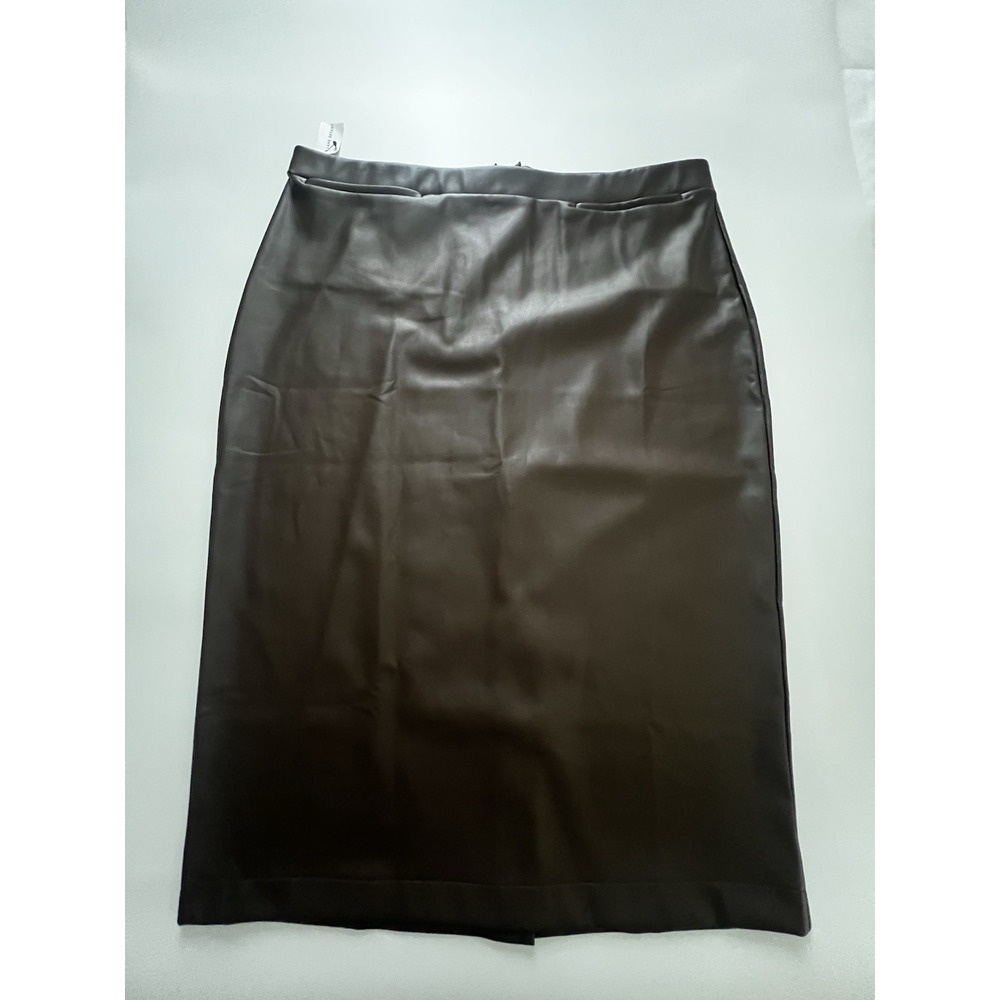 Lane Bryant Faux Leather Midi Pencil Skirt Womens Plus Size 20 Brown NWT